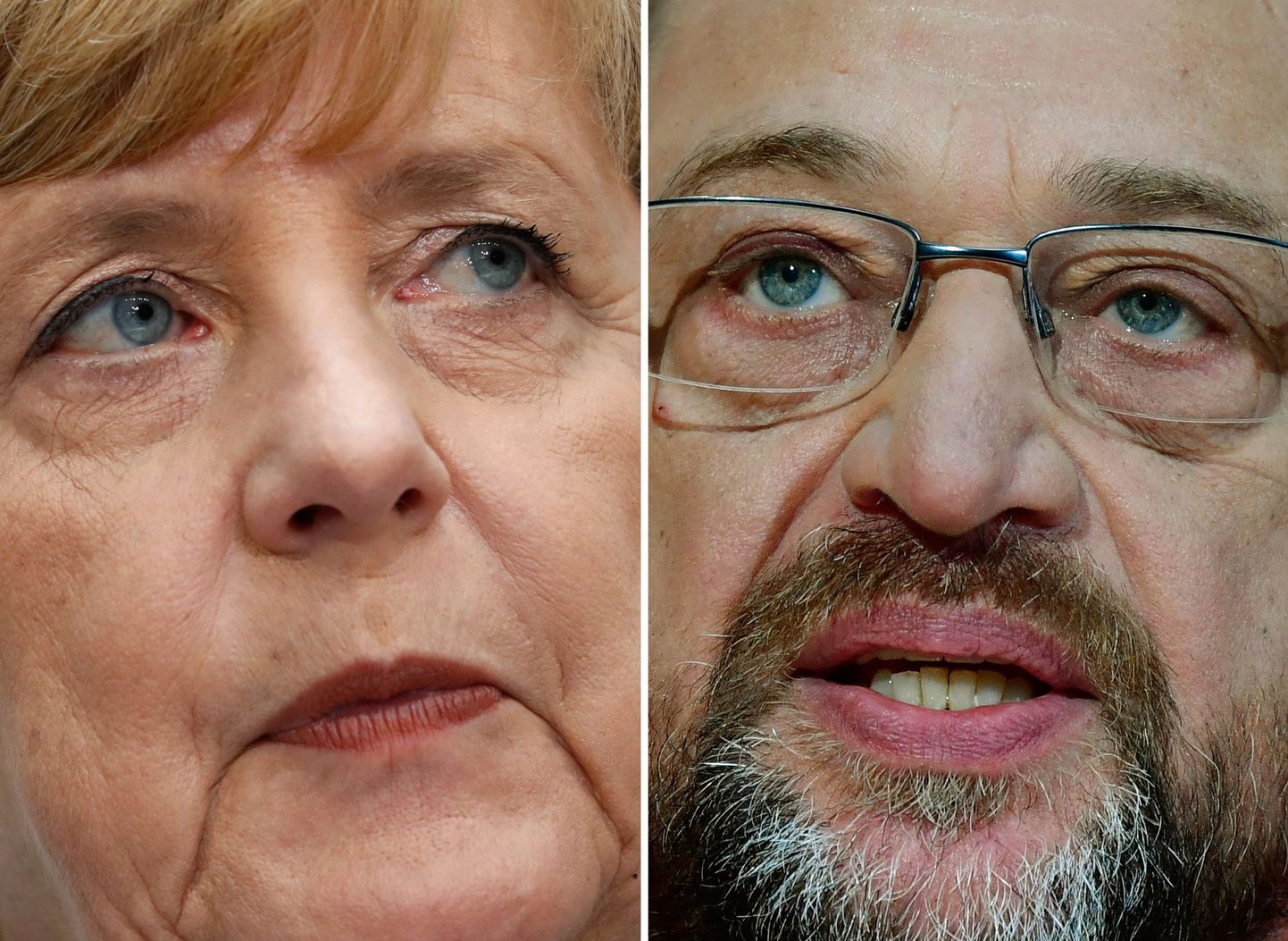 Angela Merkel(vasakul) ja Martin Schulz.