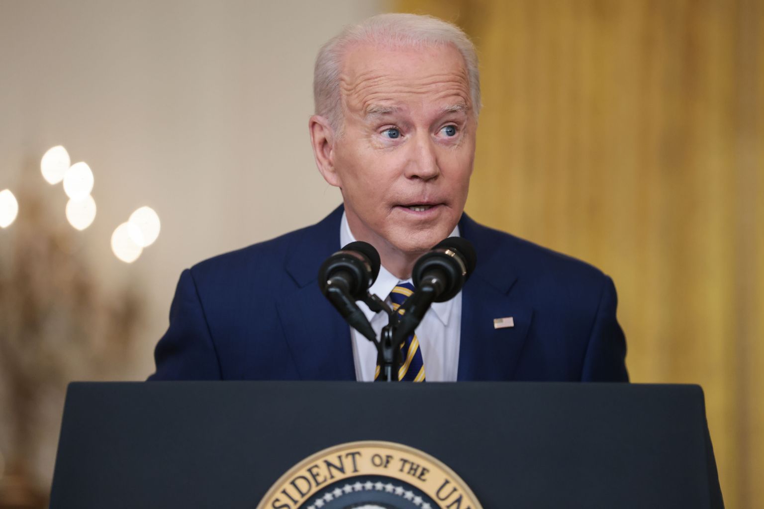 USA president Joe Biden 19. jaanuaril 2022 Valges Majas pressikonverentsil