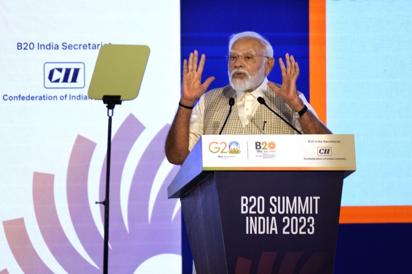 India peaminister Narendra Modi G20 eriüritusel Business 20 (B20), mis peetakse enne ühenduse suurt tippkohtumist septembris New Delhis.
