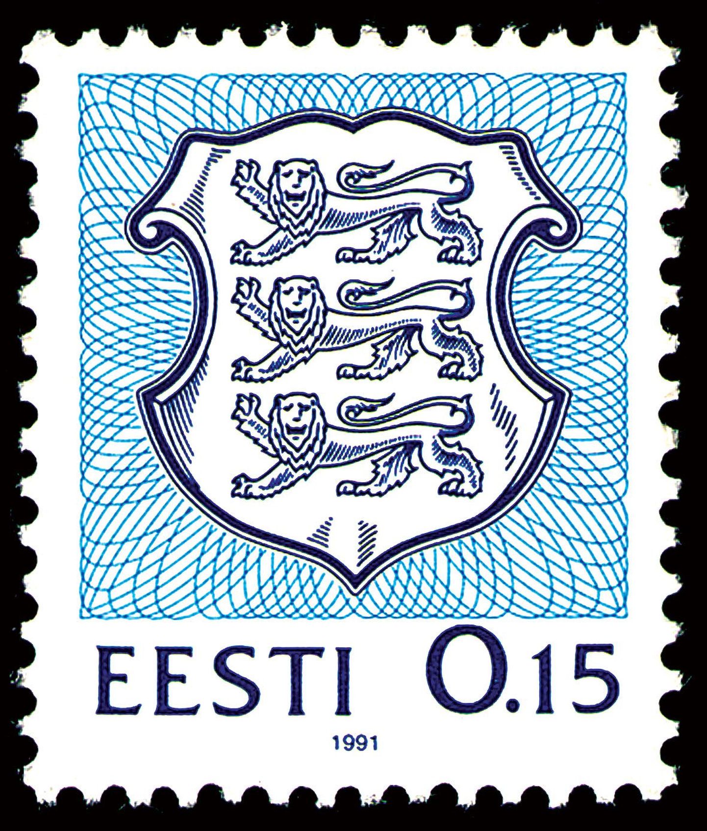 Taasiseseisvunud Eesti esimene 
postmark, vapimark, tuli käibele 
1. oktoobril 1991.