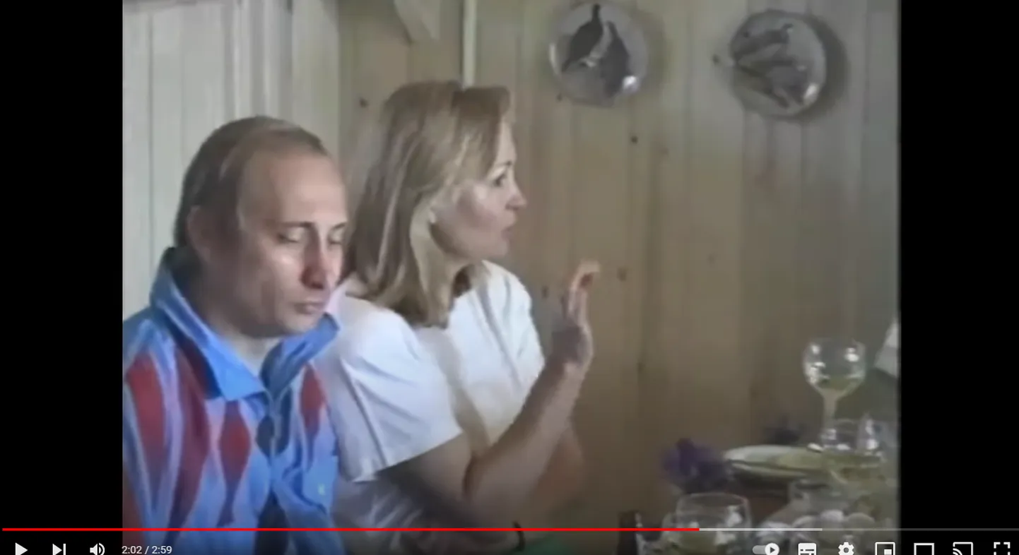 Vladimir Putin ja Ljudmilla Putina 1990. aastate alguses Soomes tehtud videol