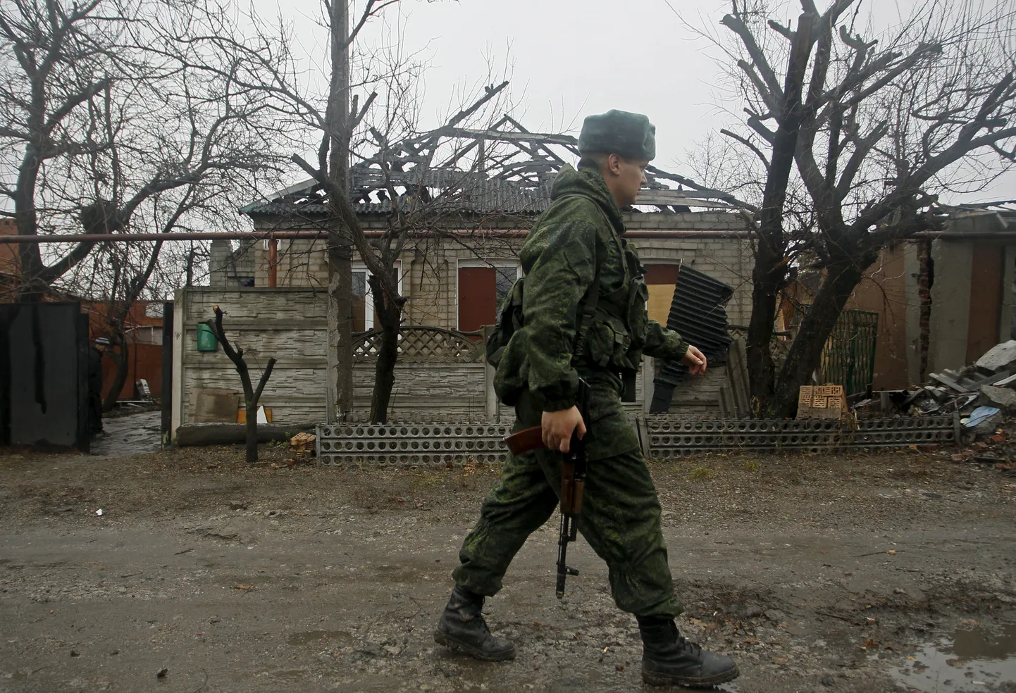 Mürsutabamuse saanud kodu Donetskis.