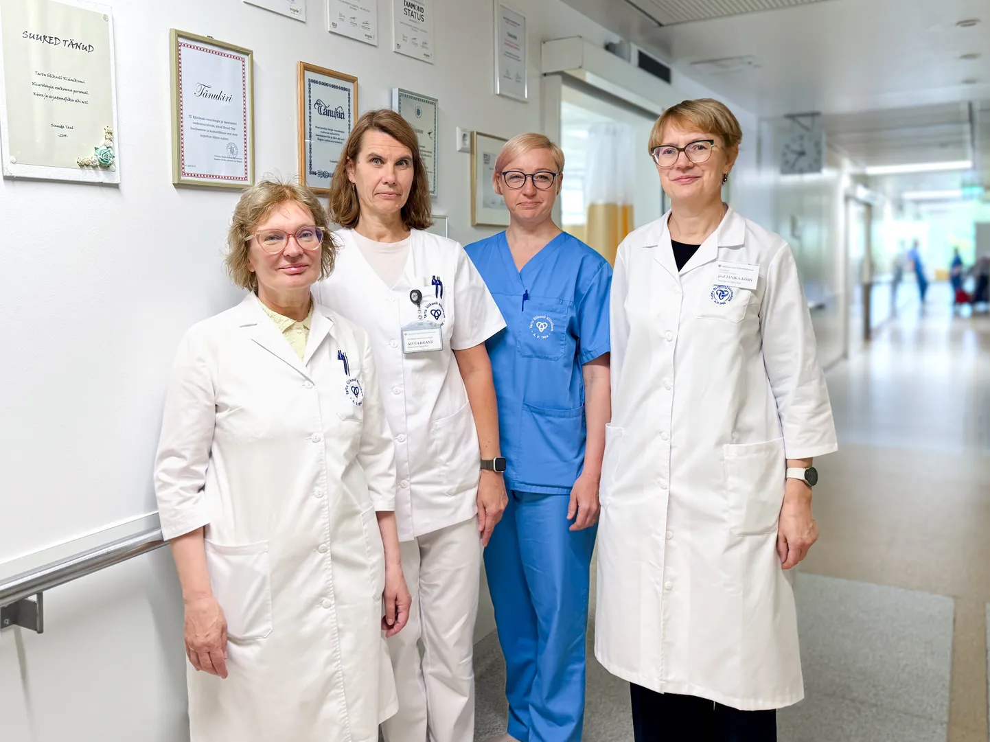Tartu ülikooli närvikliiniku meeskond (vasakult) professor Pille Taba, dr Aive Liigant, dr Riina Vibo ja professor Janika Kõrv.