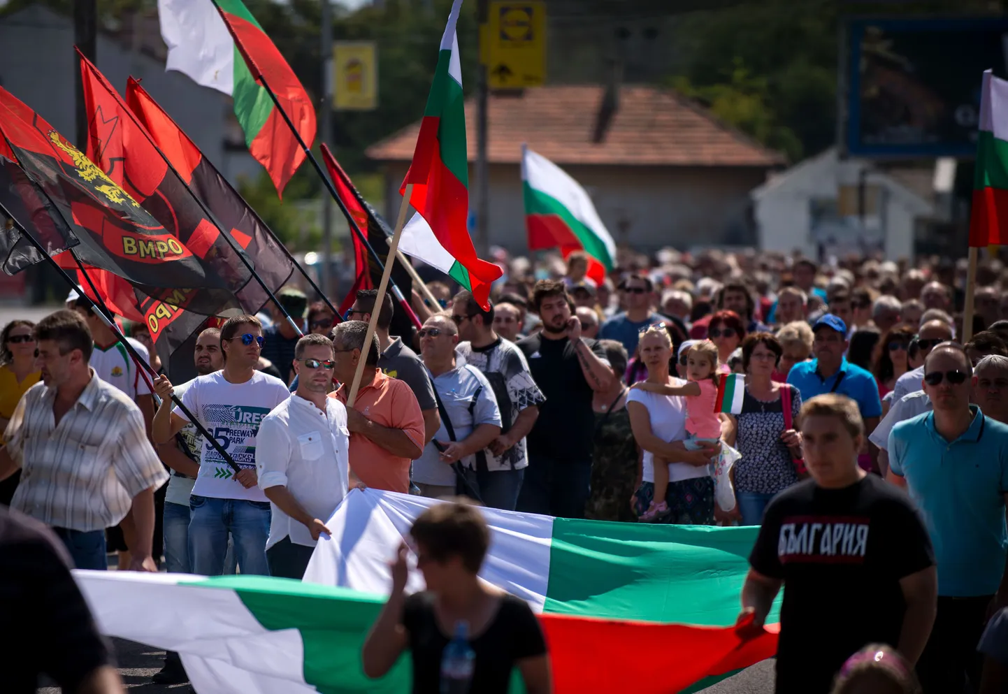 Septembri alguses toimunud migrantidevastane meeleavaldus Bulgaarias Türgi piiri lähedal asuvas Harmanli keskuses.
