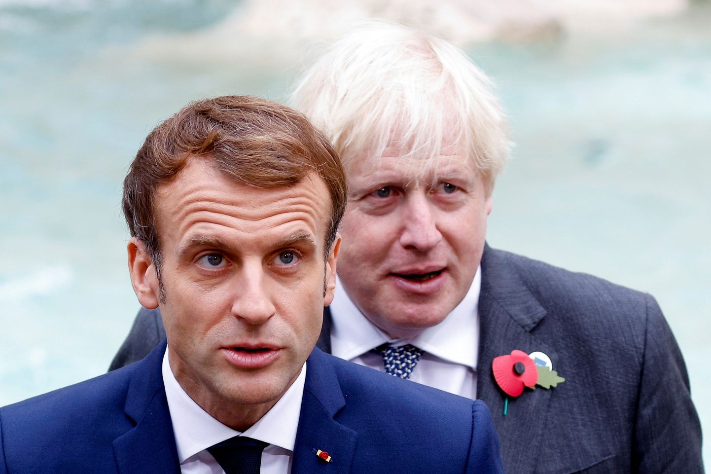 Briti peaminister Boris Johnson ja Prantsuse president Emmanuel Macron G20 tippkohtumisel Roomas.