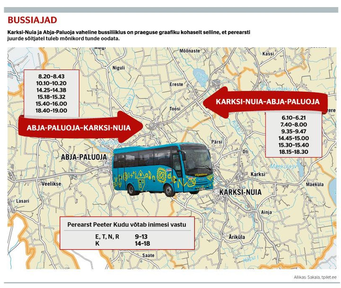 Karksi-Nuia ja Abja-Paluoja vahel sõitvate busside graafik läheb septembris tihedamaks.