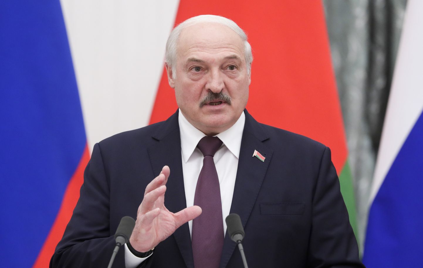Valgevene president Aleksandr Lukašenka 9. septembril Moskvas pärast kõnelusi Vene riigipea Vladimir Putiniga.