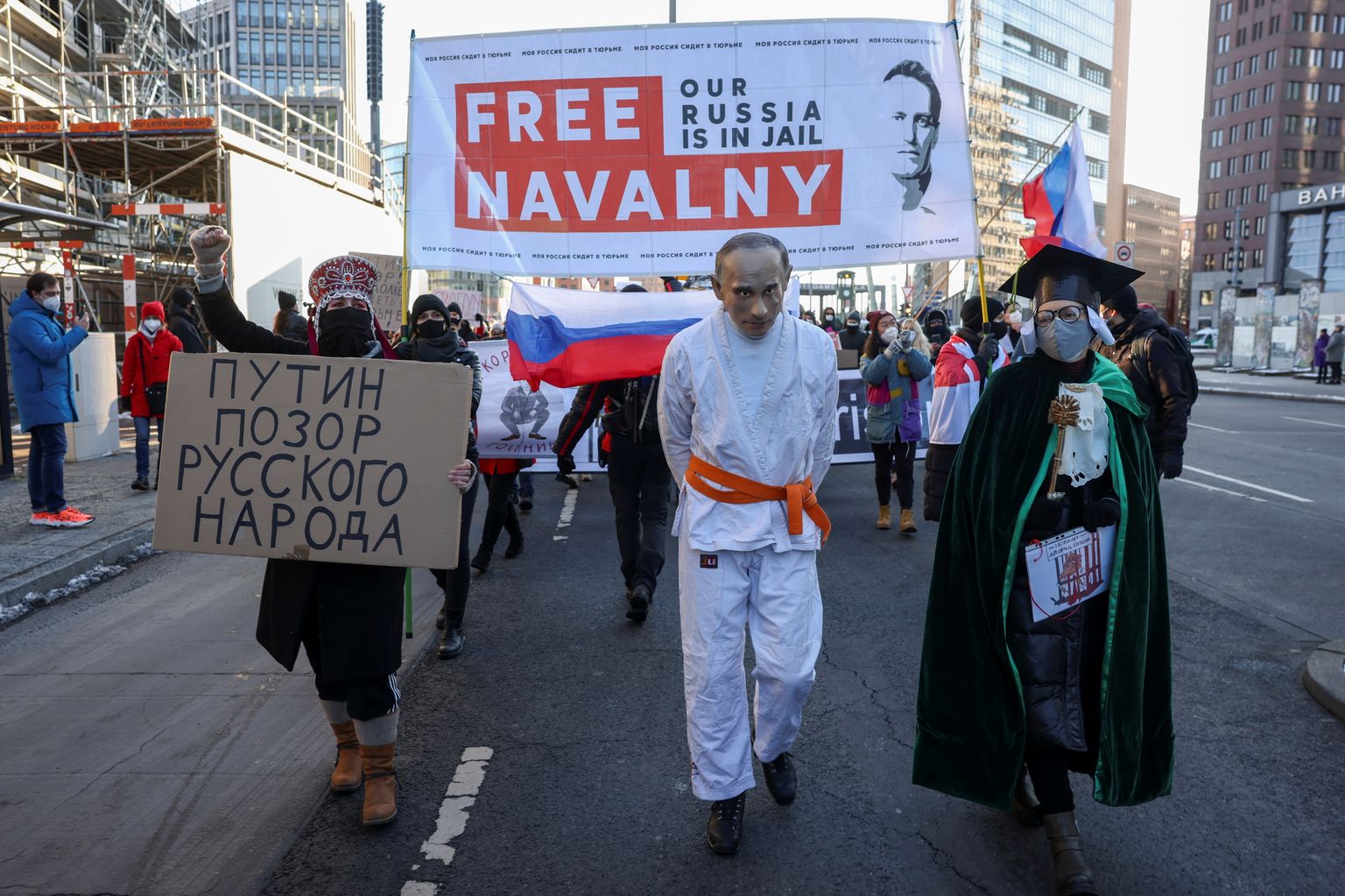 Акция в поддержку Алексея Навального в Берлине.