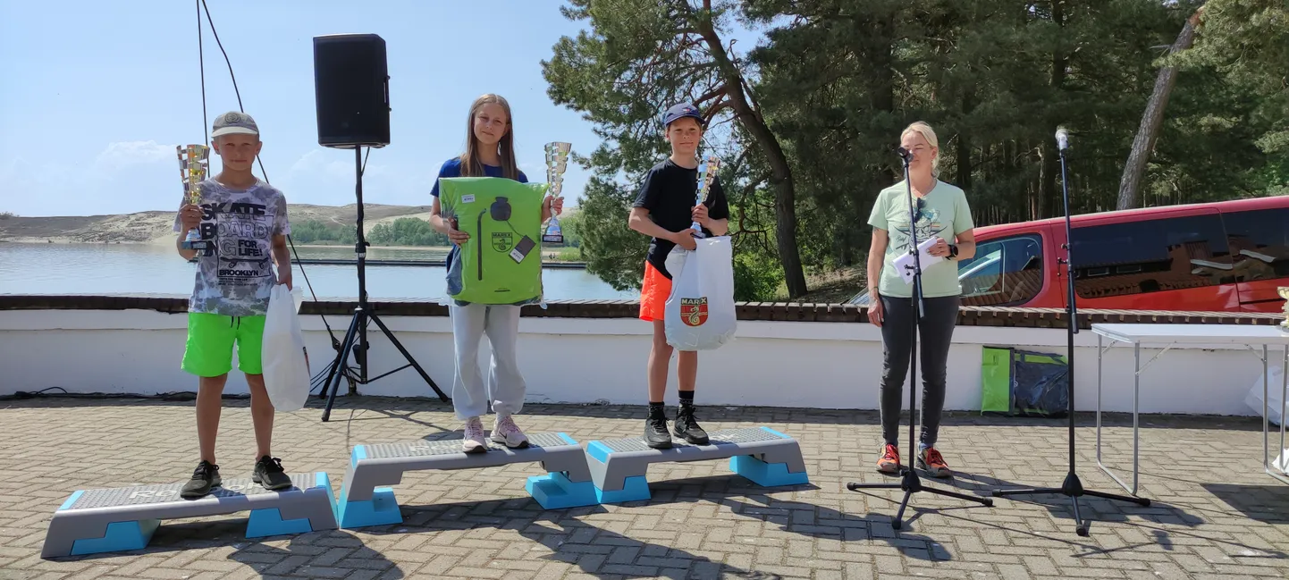 Regati üldjärjestuse kolm parimat:

keskel võitja Helena Lee Kangur, vasakul 2. koht Tobias Kalle, paremal 3. koht Rokas Rimša (Leedu)
