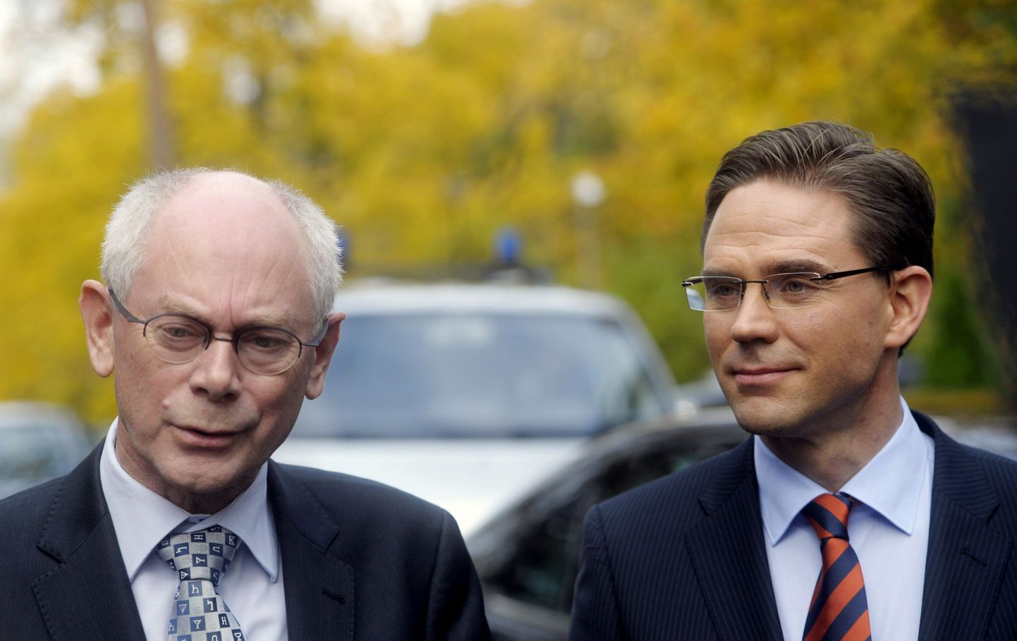 Soome peaminister Jyrki Katainen (paremal) ja Euroopa Ülemkogu eesistuja Herman Van Rompuy.