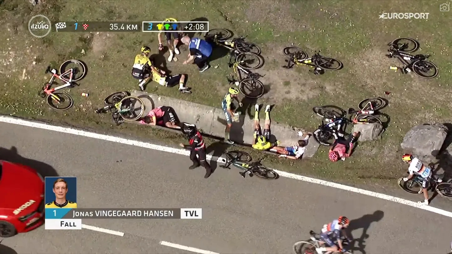 Itzulia velotuuri õnnetuse tagajärjed.