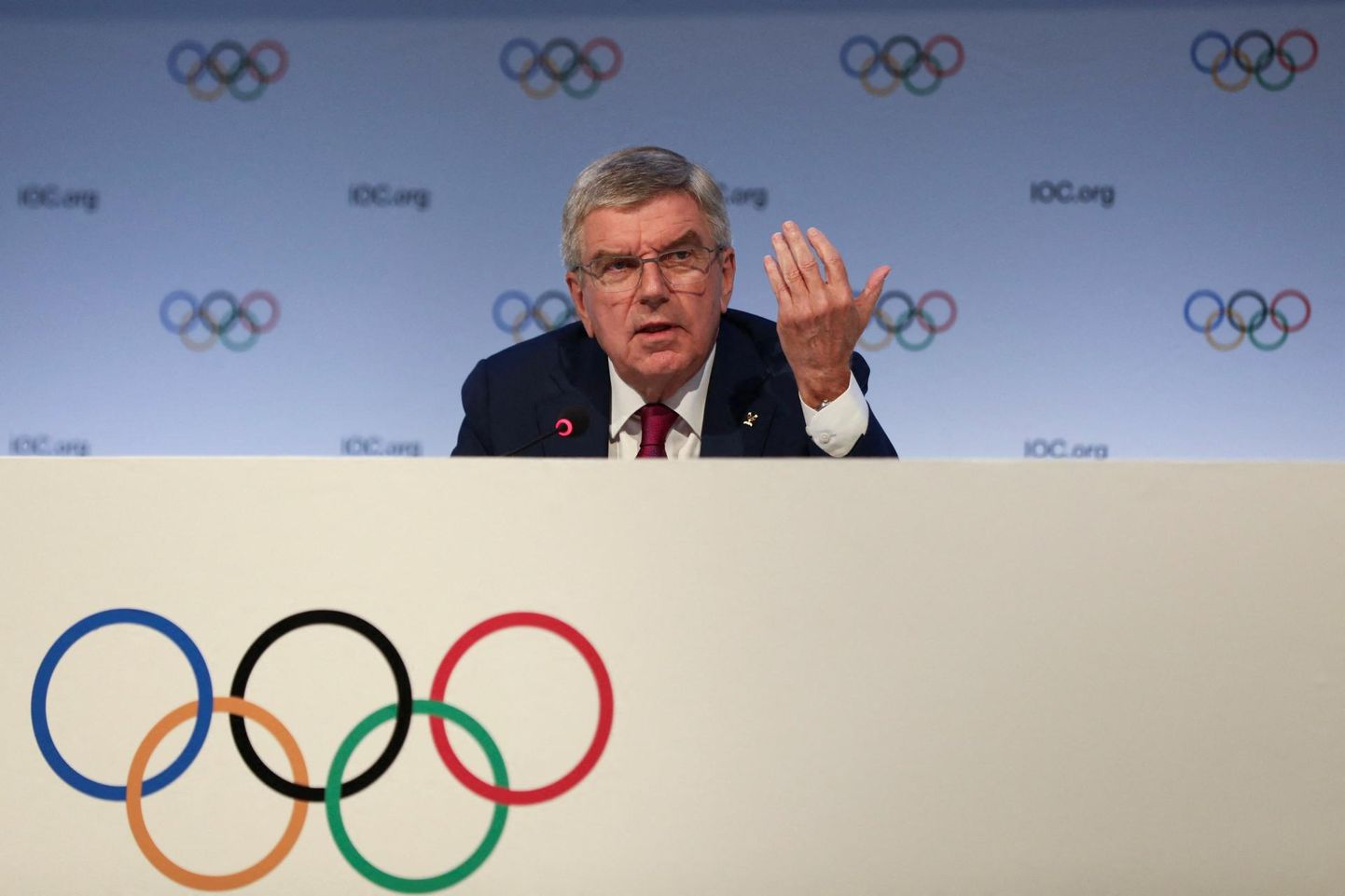 Rahvusvahelise Olümpiakomitee president Thomas Bach oktoobris Mumbais peetud ROKi 141. istungjärgul.