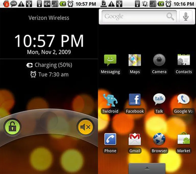 Так выглядит Android 2.0/2.1 Eclair
