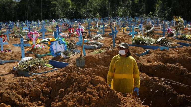 Могилы умерших от коронавируса в Бразилии