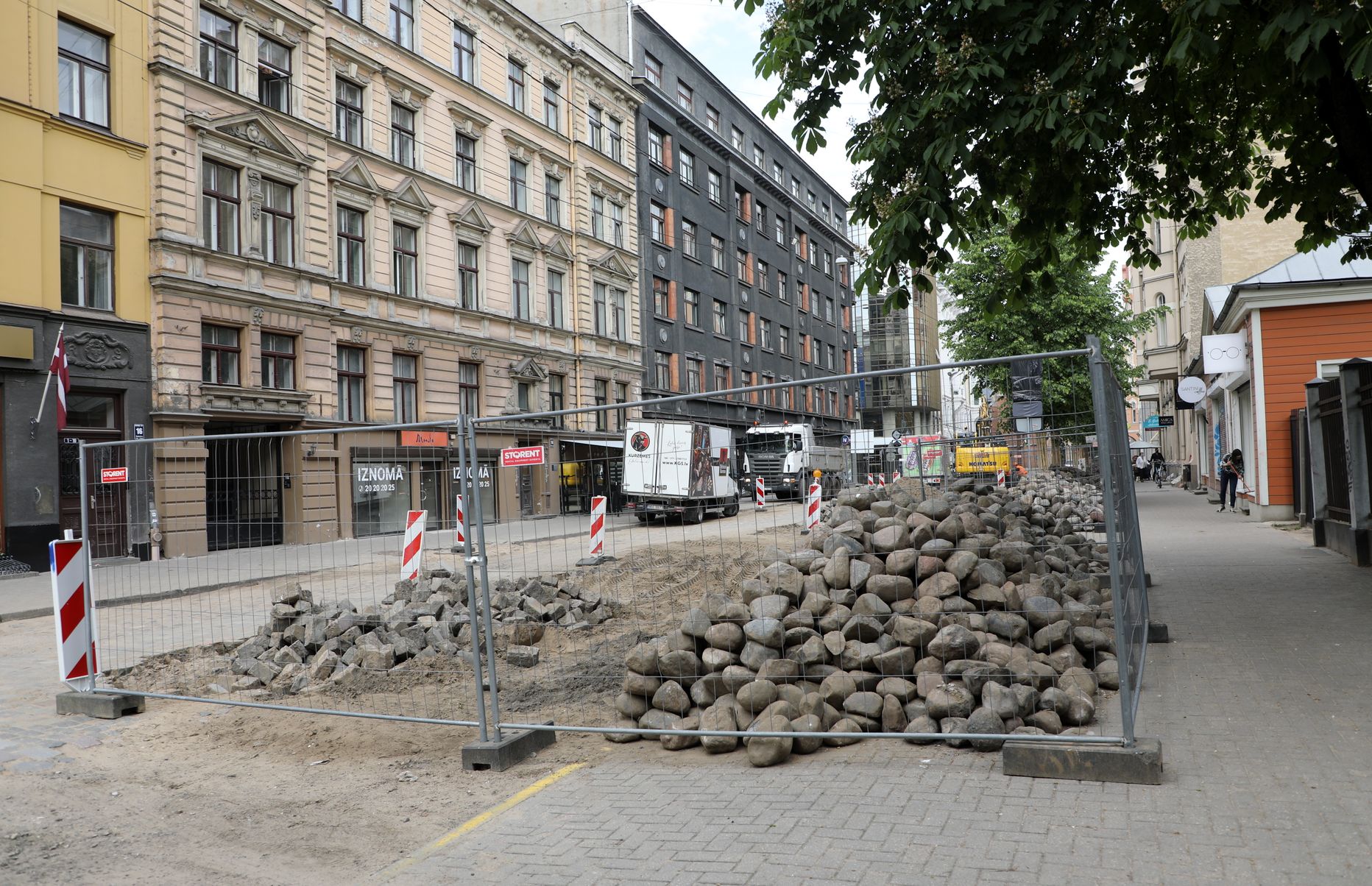 Ģertrūdes ielas remonts 2022. gada jūnijā.