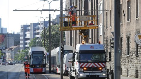 В центре Таллинна из-за сбоя было нарушено трамвайное движение