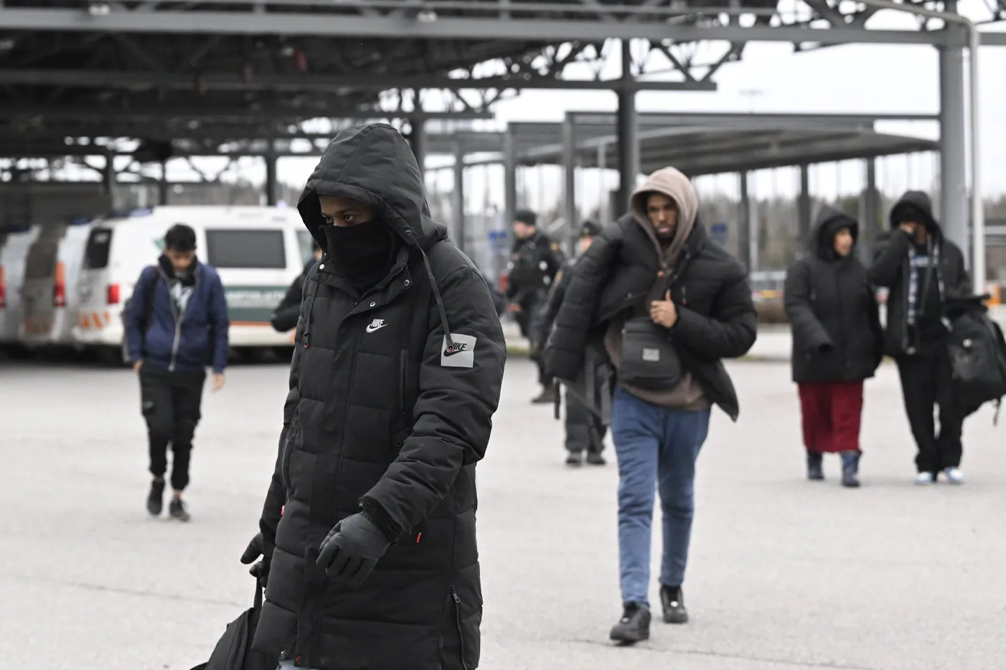 Asüülitahtjad Soome Lappeenranta piiripunktis möödunud aasta novembris.