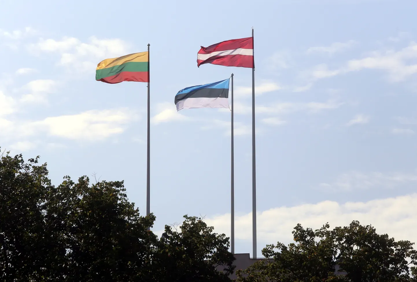 Флаги Литвы, Эстонии и Латвии.