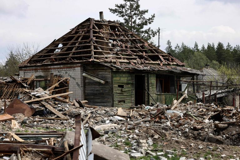 Hävitatud maja Donbassis.