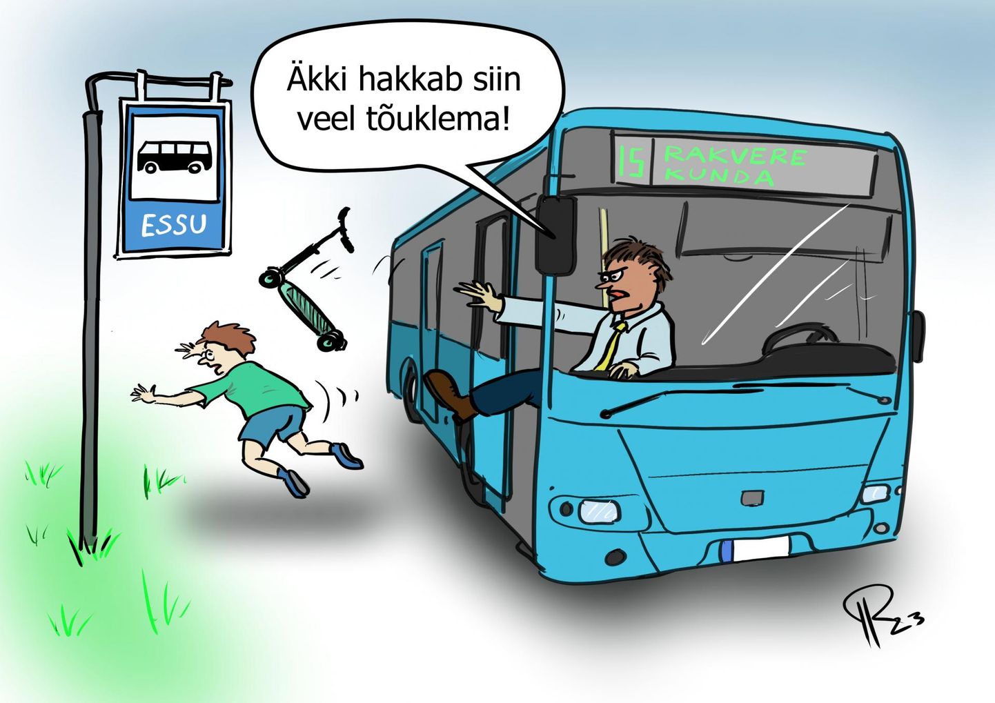 Nädala karikatuur "Bussijuhi raev".