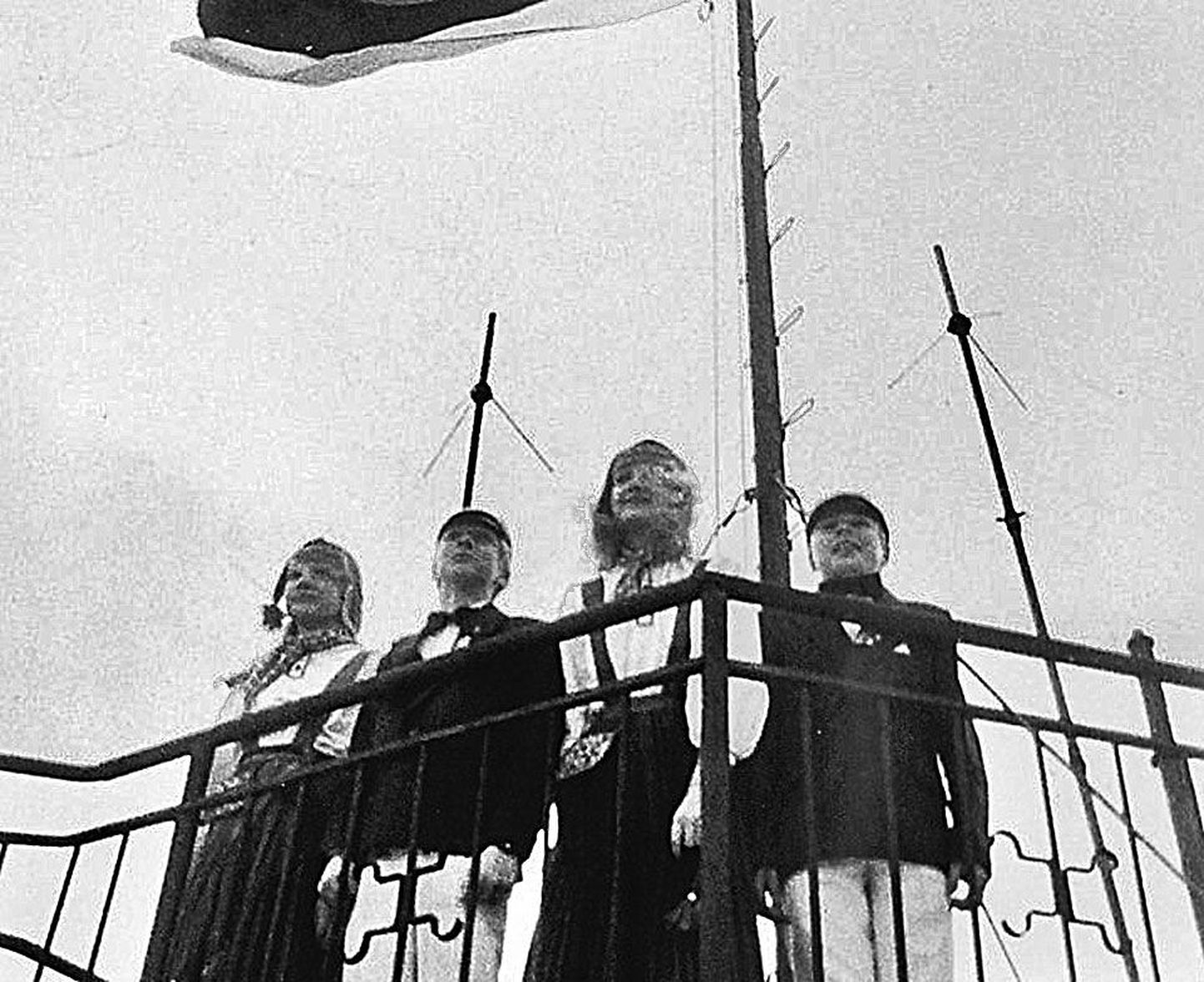 Helen Lepalaan (vasakul), Madis Laansalu, Sille Priks ja Rauno Tagel Pika Hermanni tornis.