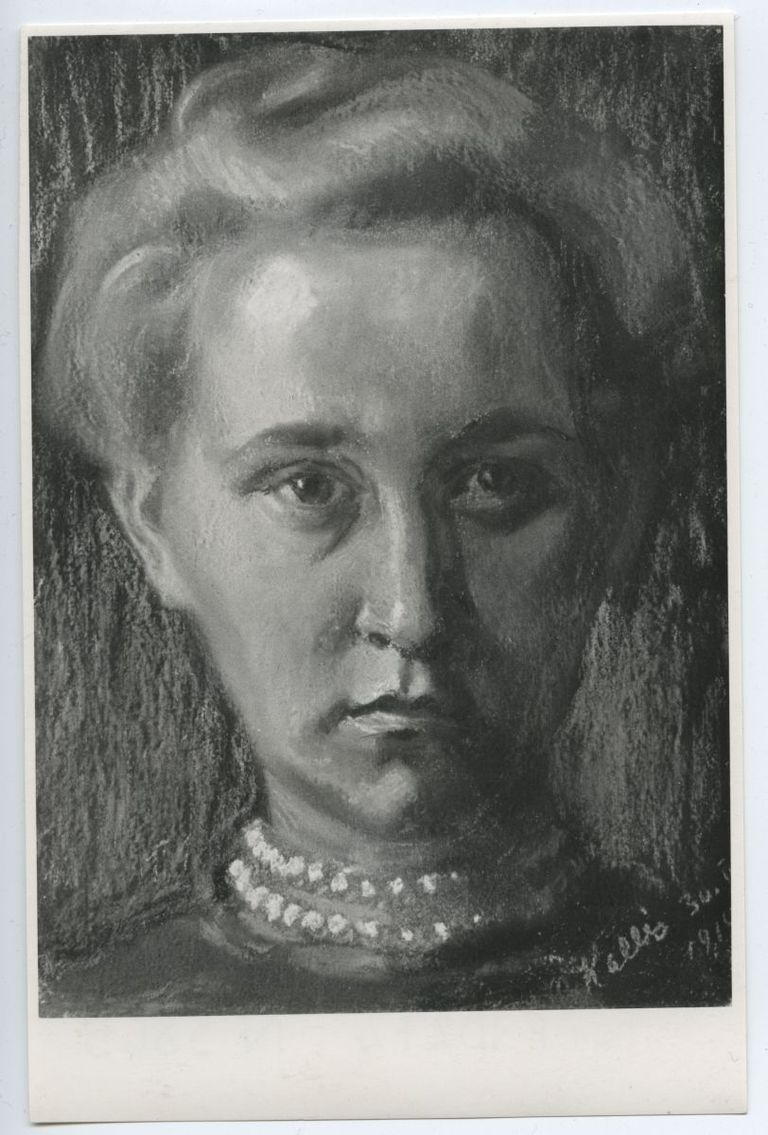 Oskar Kallis. Õde Hilda Kallise portree. 1914. Pastell
