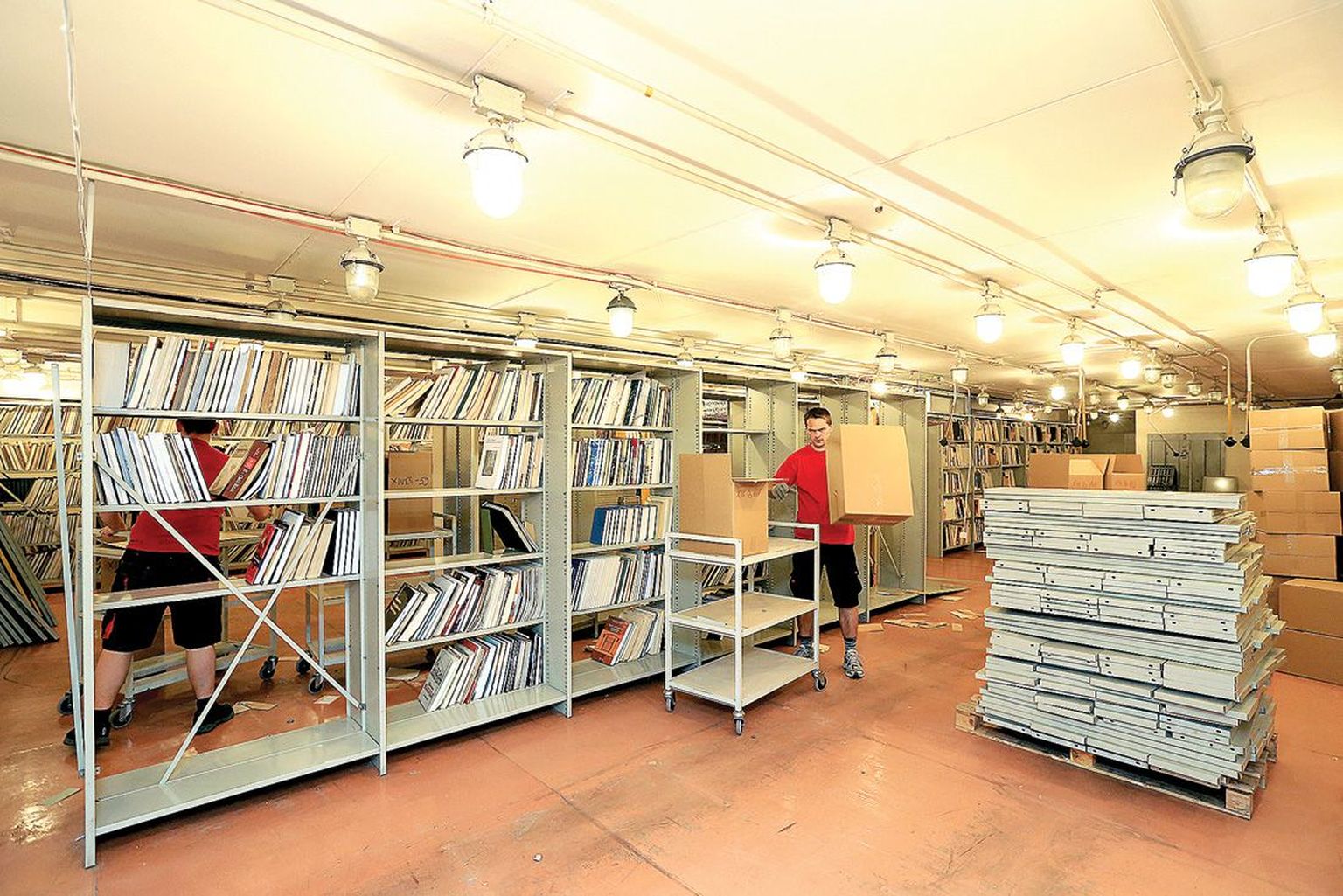 Praegu käib raamatukogu A-hoidlas vilgas kolimine. Paljud teosed on kastidesse pakitud ja suurem osa viiakse majast välja laopinnale.