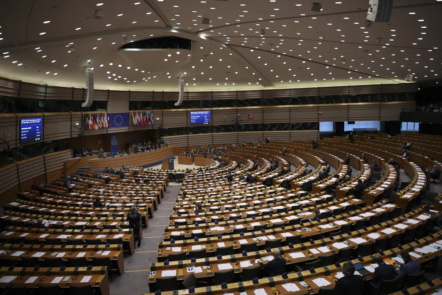 Euroopa Parlamendi istungisaal Brüsselis.