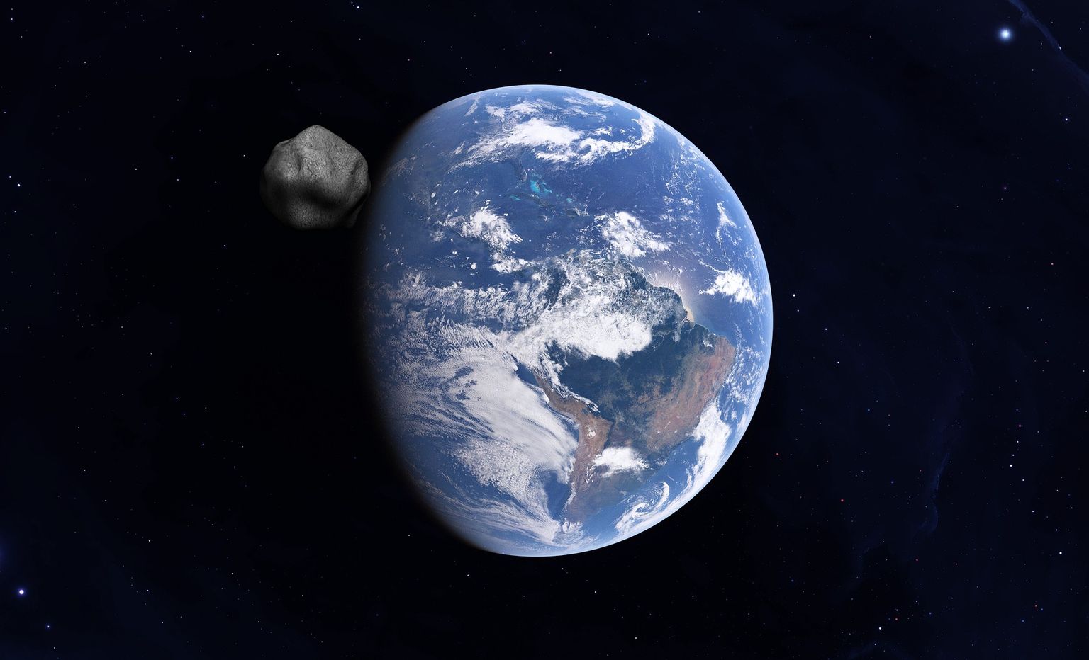 Астероид и Земля. Фото иллюстративное