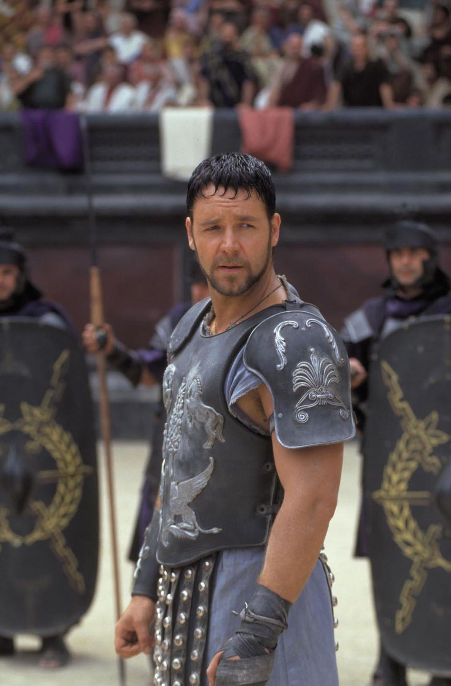Russell Crow kehastamas filmis «Gladiator» gladiaatorit