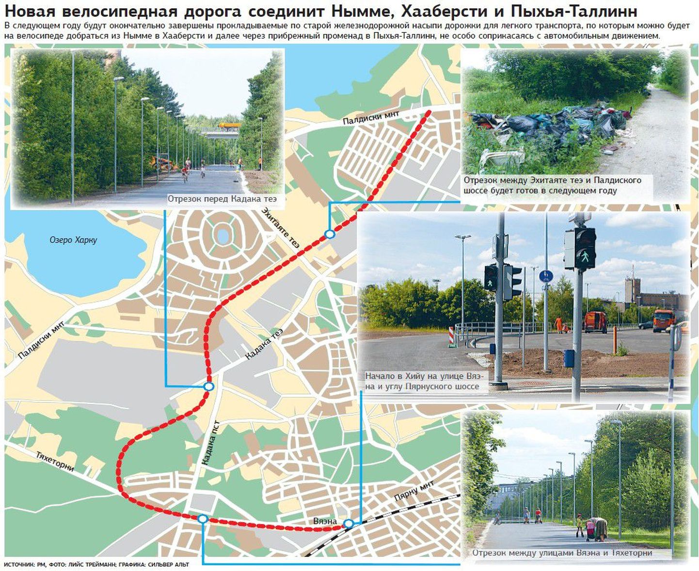 Новая велосипедная дорога соединит Нымме, Хааберсти и Пыхья-Таллинн.