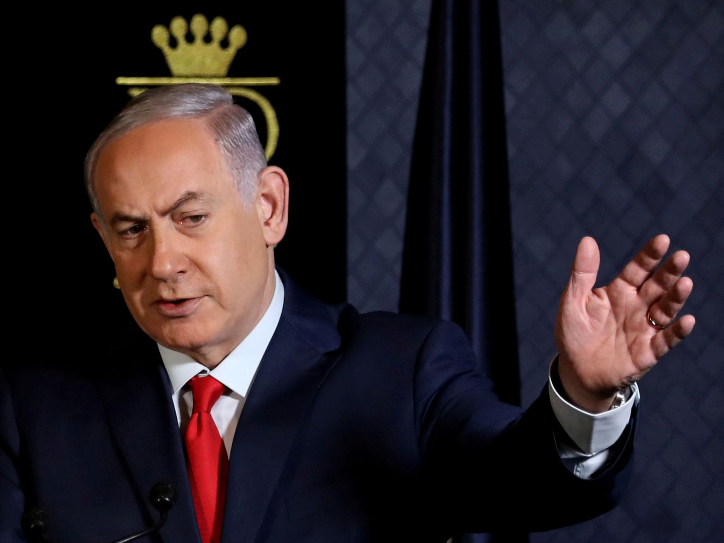 Iisraeli peaminister Benjamin Netanyahu 9. jaanuaril Jeruusalemmas kohtumisel NATO liikmesriikide suursaadikutega.
