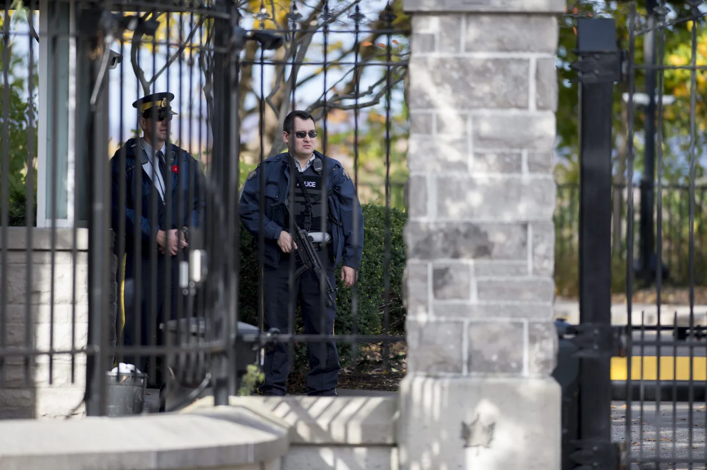 Канадская полиция у резиденции премьер-министра страны.