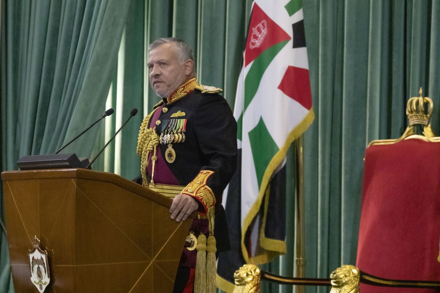 Jordaania kuningas Abdullah II pühapäeval parlamendis aastakõnet pidamas.