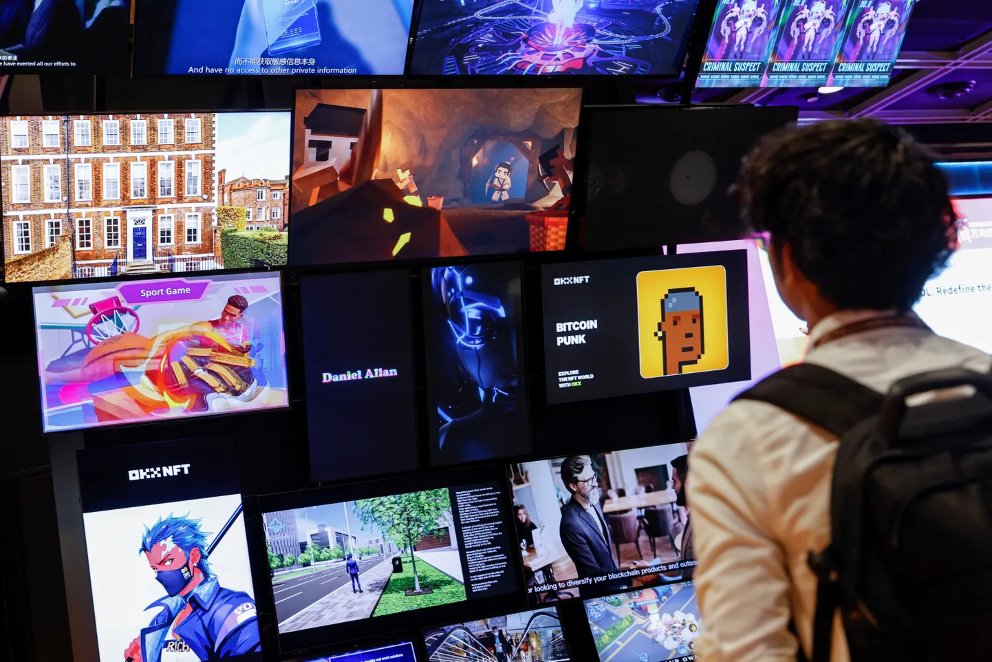 NFT-de ja virtuaalmaade reklaamid Hongkongi Web3 festivalil