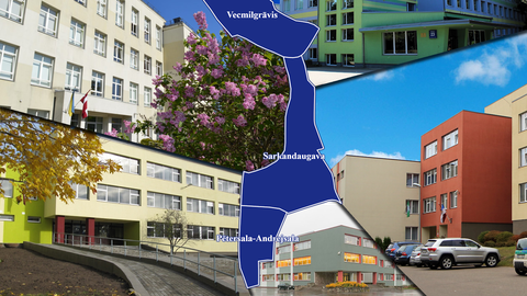 SKOLU GIDS ⟩ Licejs bez identitātes un viena skola trīs bijušo vietā. Sarkandaugava, Vecmīlgrāvis un Pētersala