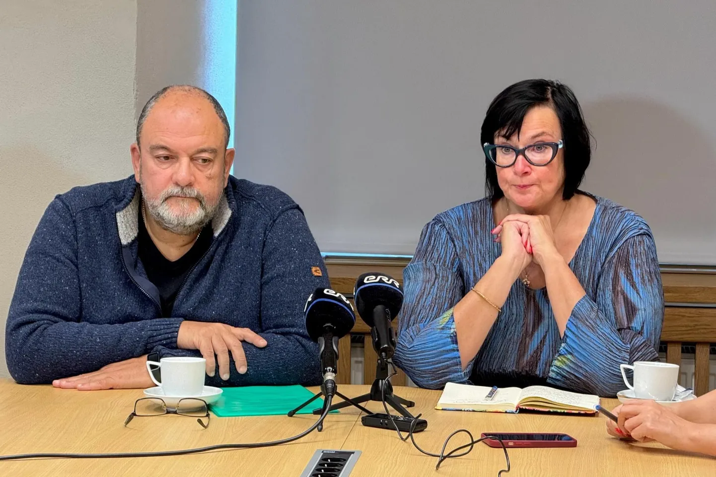 Mihhail Stalnuhhin ja Katri Raik üleeile pressikonverentsil.