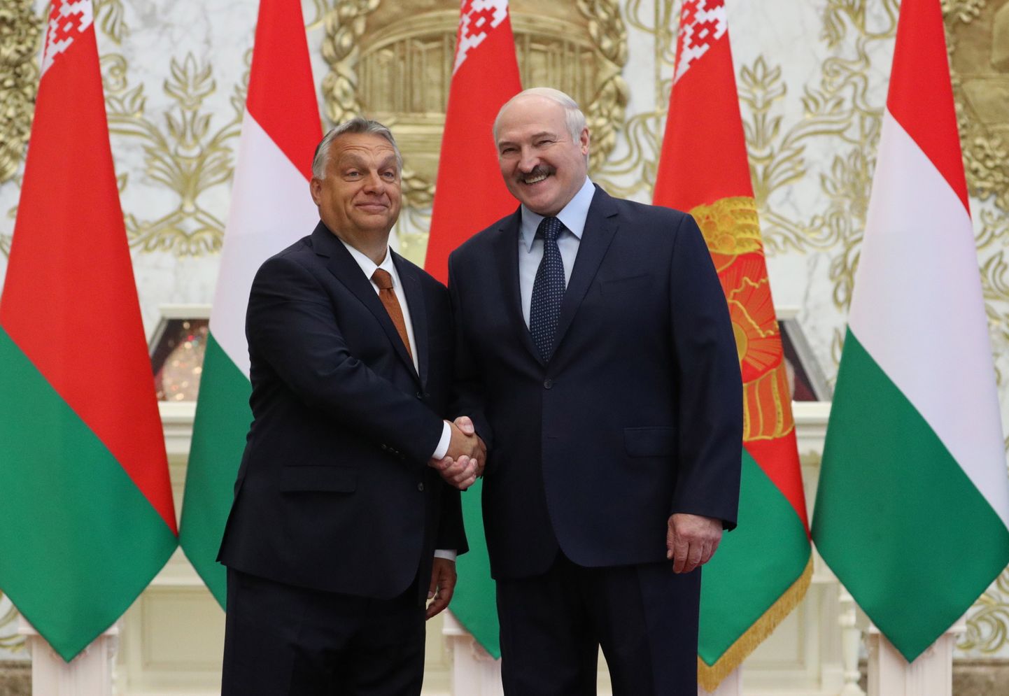 Valgevene režiimi juht Aljaksandr Lukašenka Ungari peaministri Viktor Orbániga 2020. aastal.