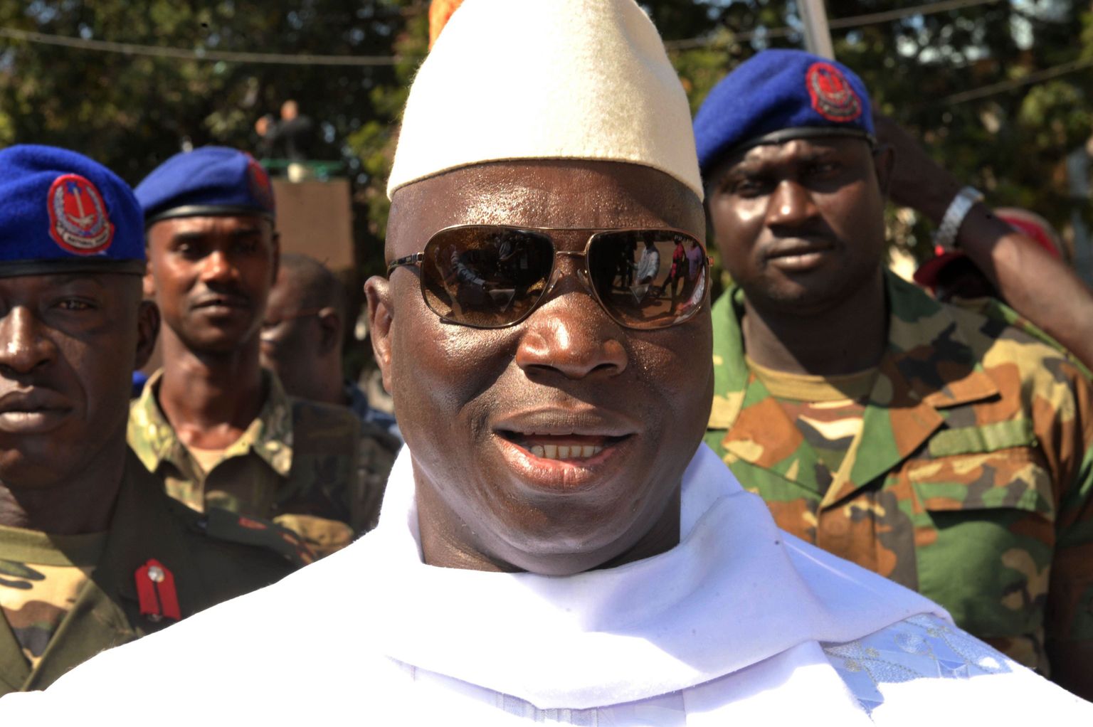 Gambia diktaator Yahya Jammeh 2011. aastast pärit fotol pealinnas Banjulis.