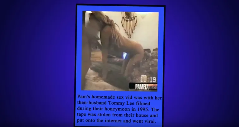 Kuvatõmmis videost: Pamela Andersoni seksvideo lekkis 1995. aastal.