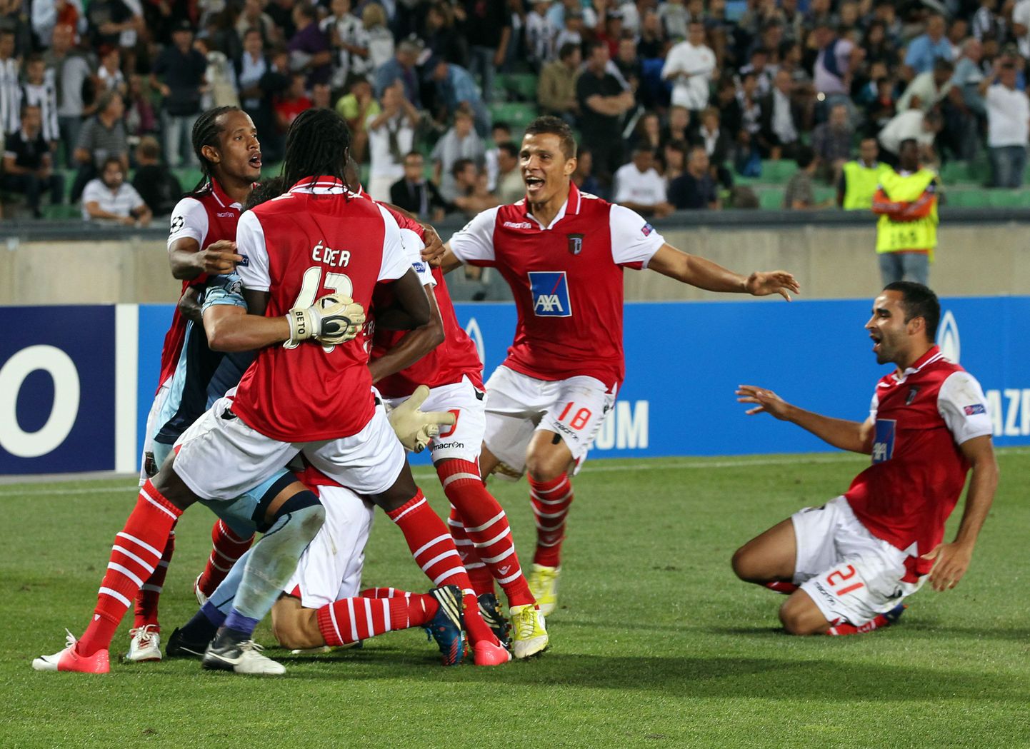 Braga mängijad pärast võidukat penaltiseeriat.