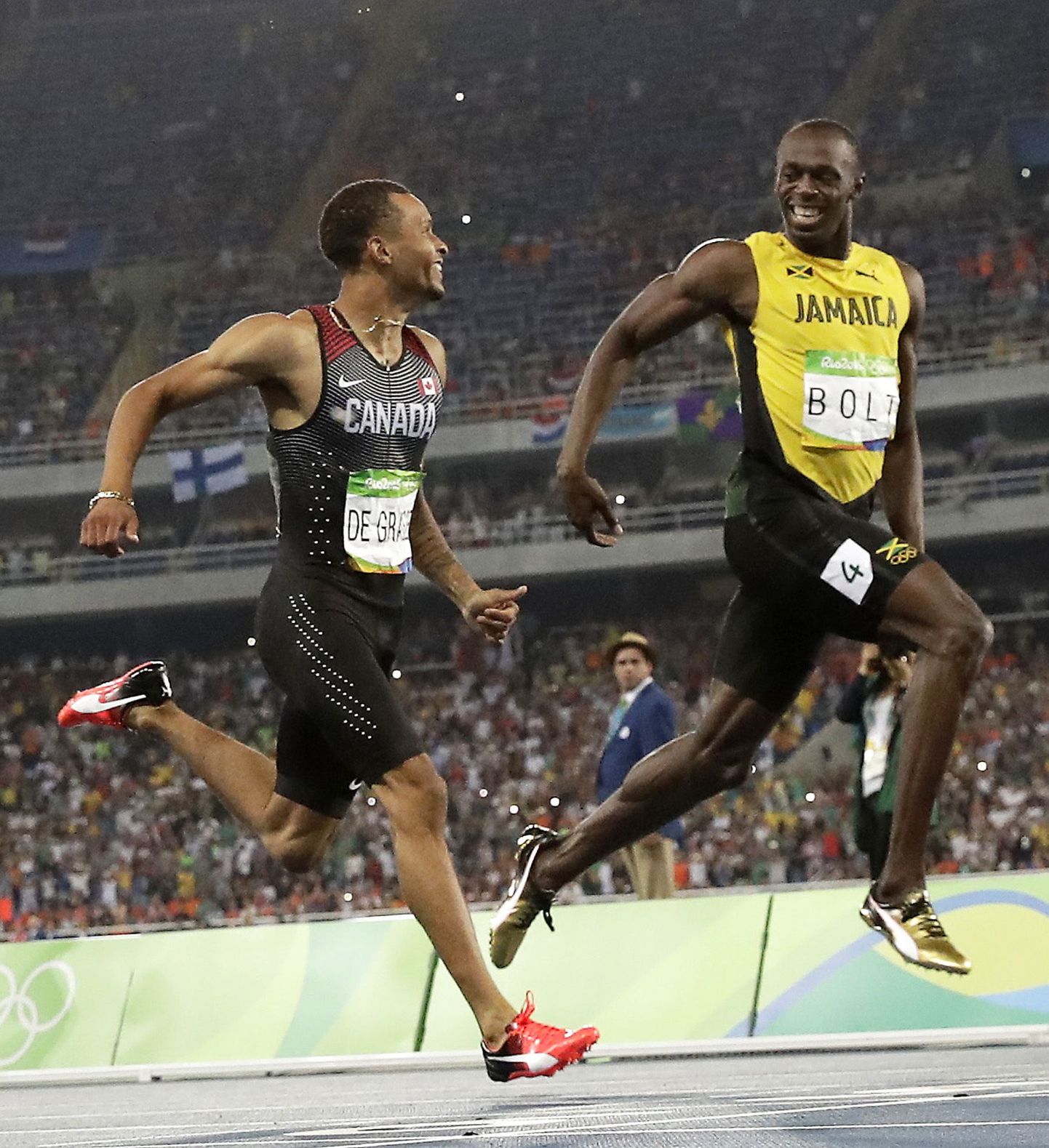 Andre de Grasse ja Usain Bolt