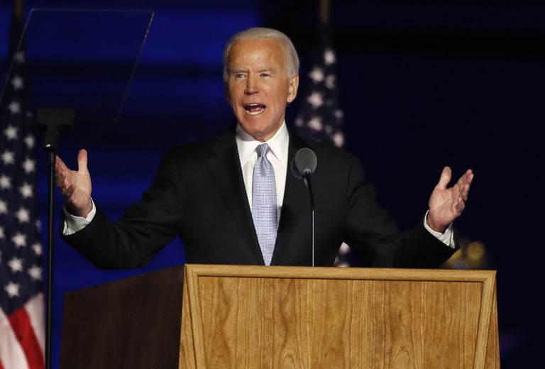 Joe Biden pidas 7. novembril võidukõne Wilmingtonis, Delaware'is. 