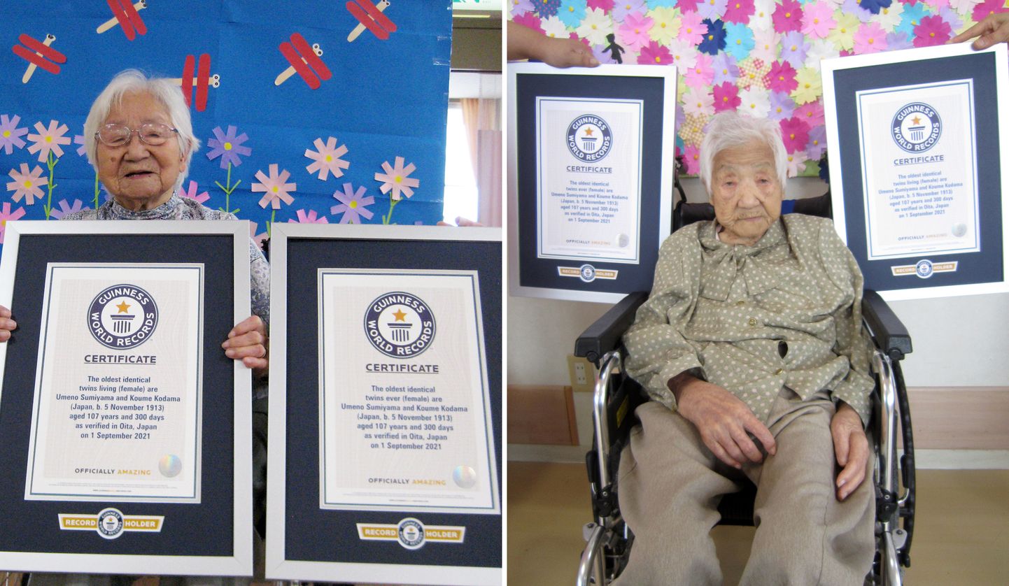 Maailma vanimad identsed kaksikud on jaapanlannad Umeno Sumiyama ja  Koume Kodama, kelle vanus oli 2021. aasta 1. septembril 107 aastat ja 300 päeva