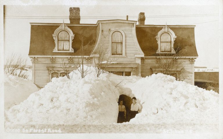 Снежные сугробы в Канаде, 1930 год