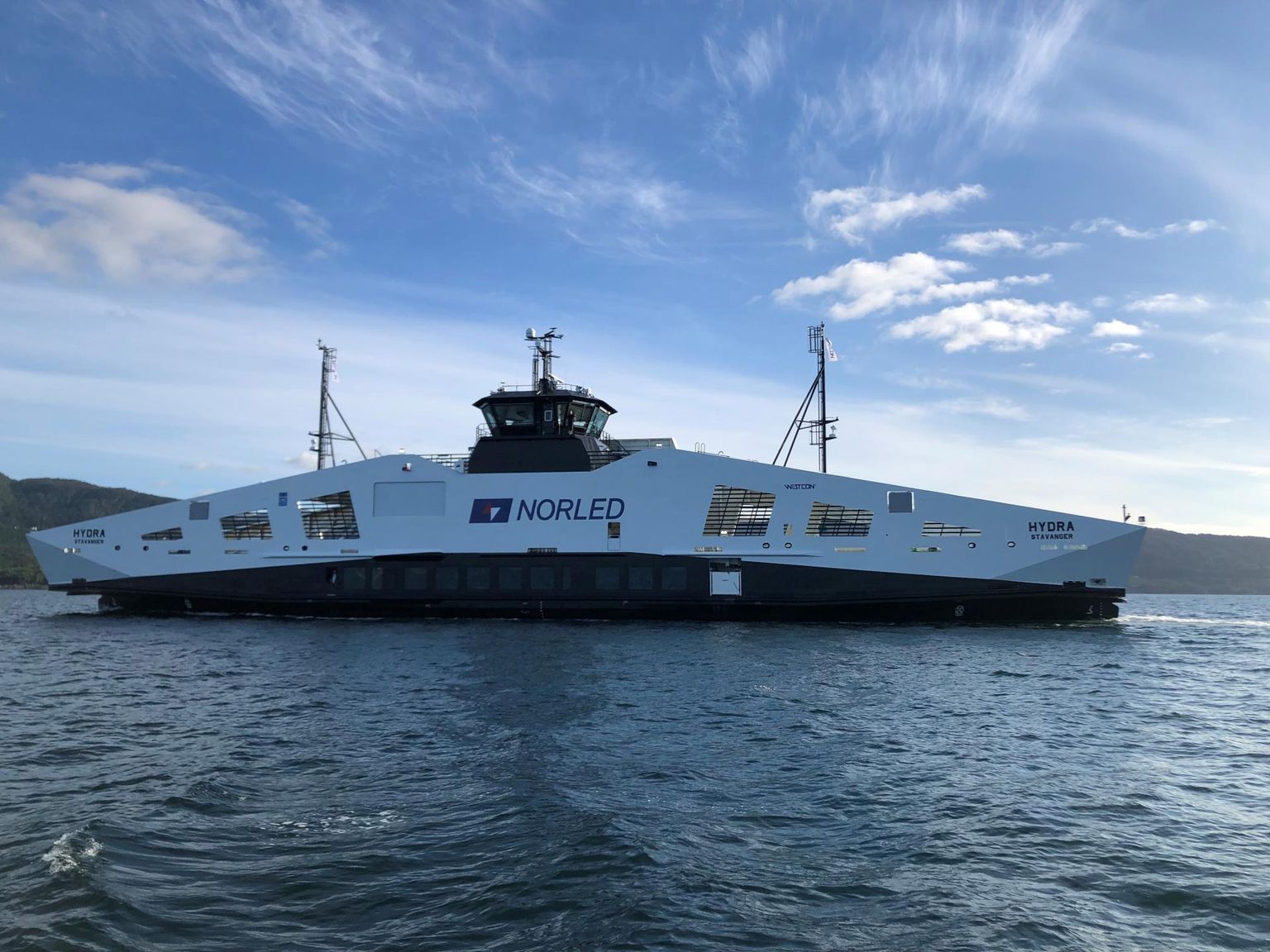 Esimene vesinikulaev, parvlaev Hydra, mis sõidab Norras ja on valminud Westconi laevatehases.