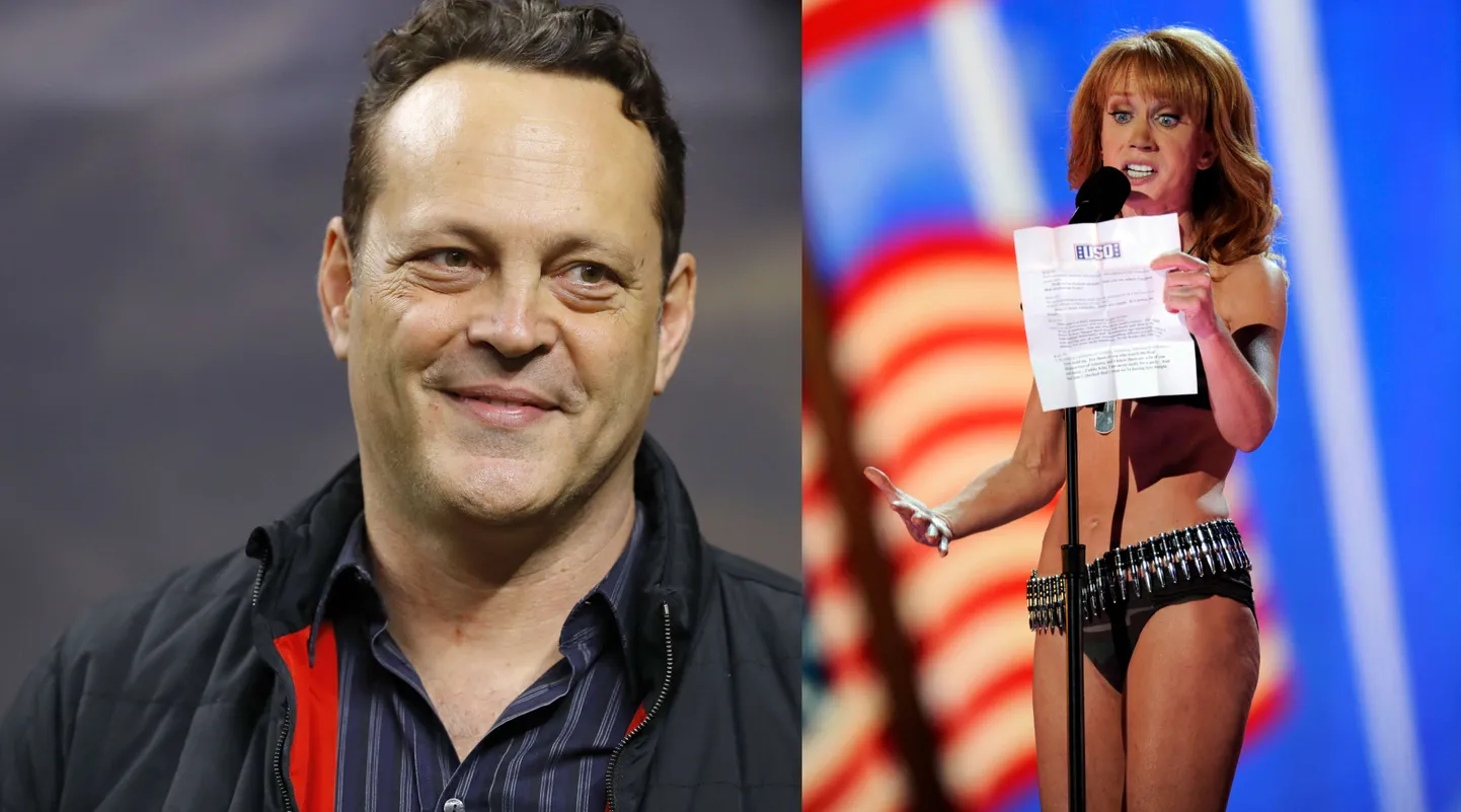 Näitleja Vince Vaughn ja koomik Kathy Griffin