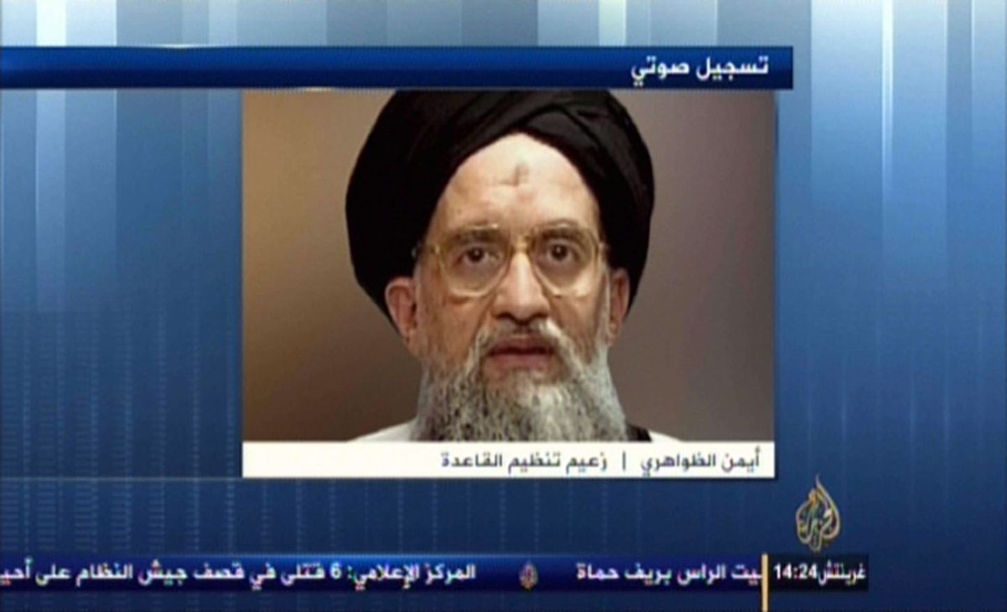 Al-Jazeera edastatud video, kus räägib  Al-Qaeda juht Ayman al-Zawahiri.