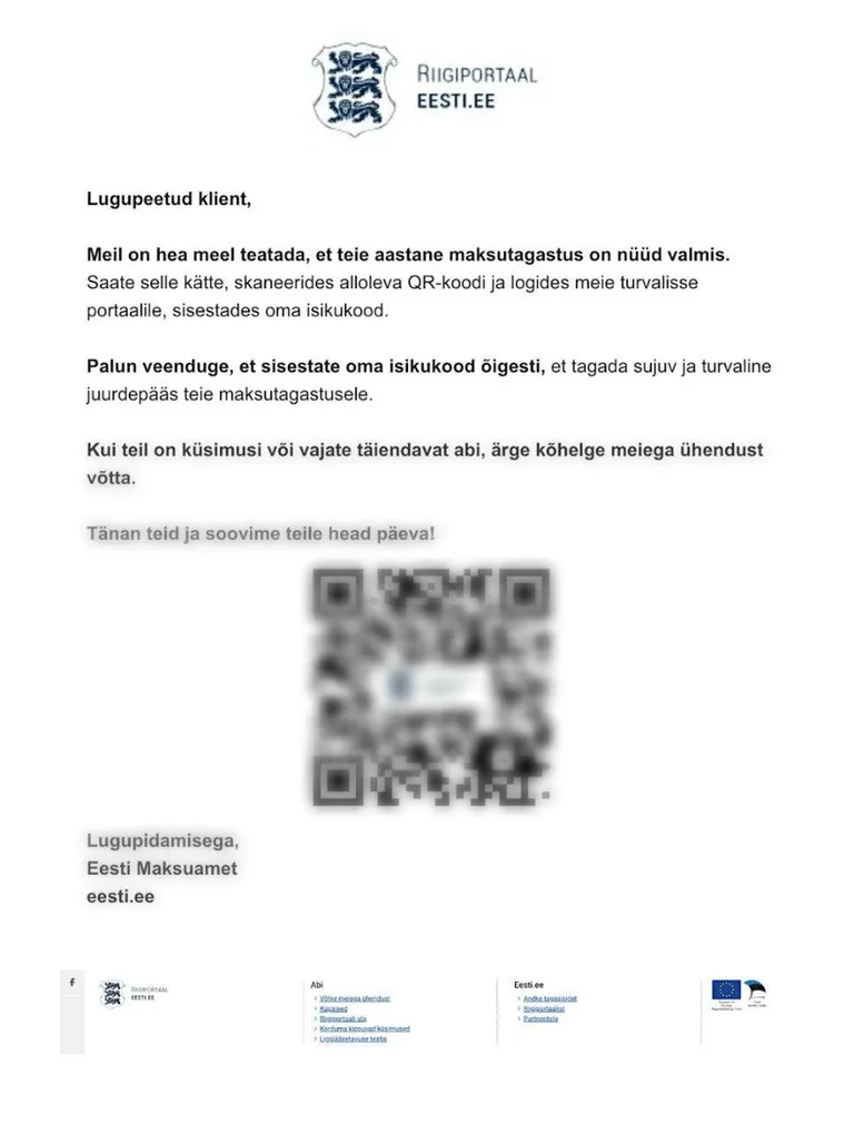 Мошенническое письмо, которое прислали читателю Rus.Postimees.