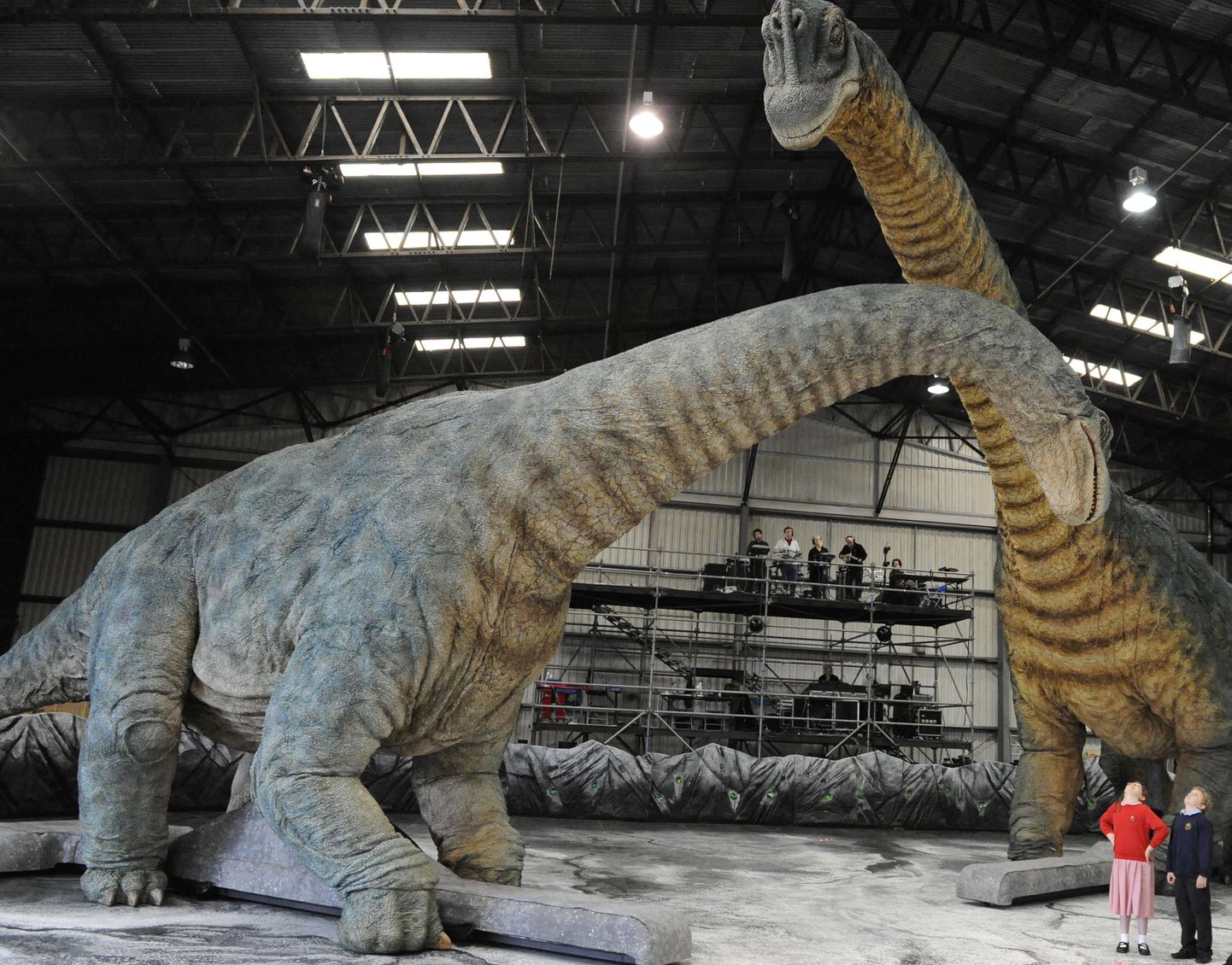 Модели динозавров в натуральную величину.